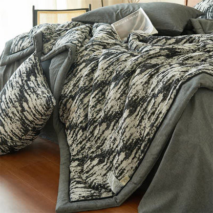 Couette en gaze de coton naturel avec lavage à l'encre - image 3