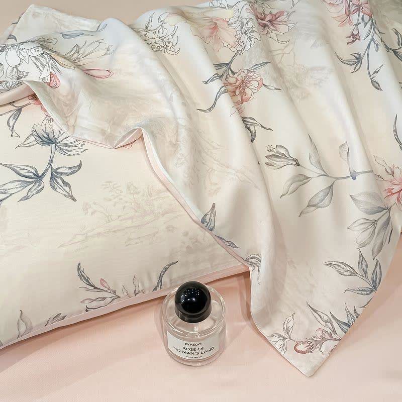 Couette soyeuse en tissu naturel avec motif de roses - image 5