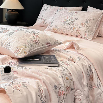 Couette soyeuse en tissu naturel avec motif de roses - image 9