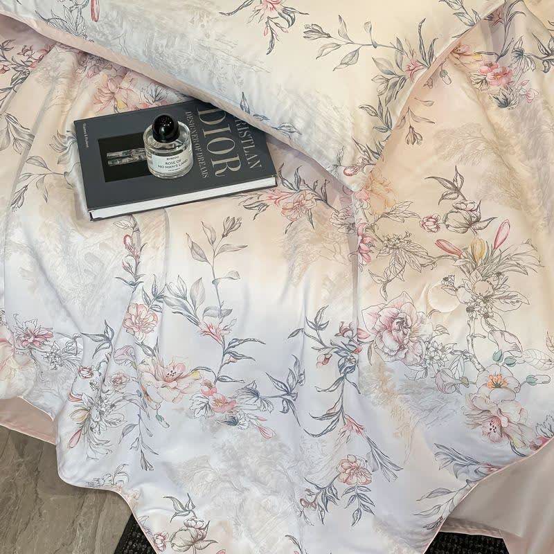 Couette soyeuse en tissu naturel avec motif de roses - image 6