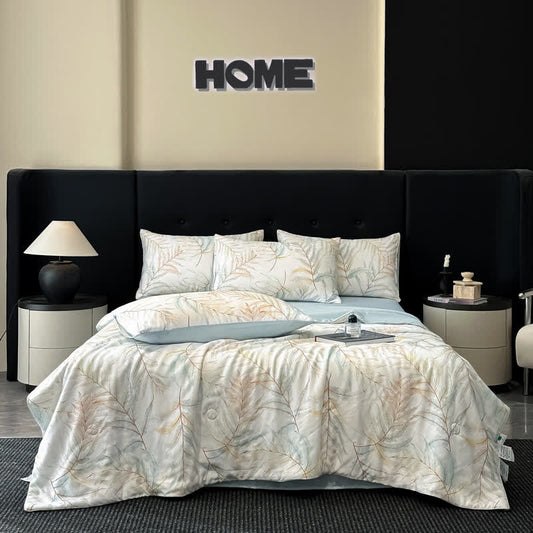 Couette soyeuse avec imprimé feuilles apaisantes - Ensembles de literie - 220cm x 240cm - image 1