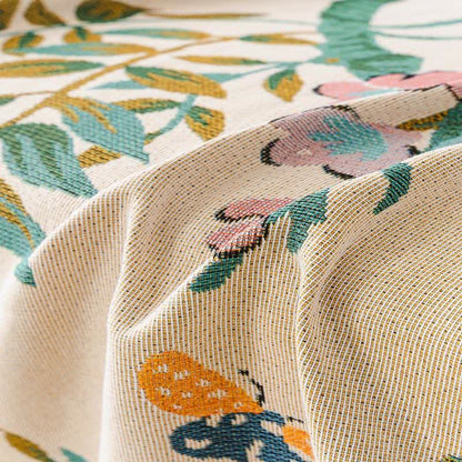 Housse de canapé en chenille à motif de feuilles et de fleurs vertes - image 7