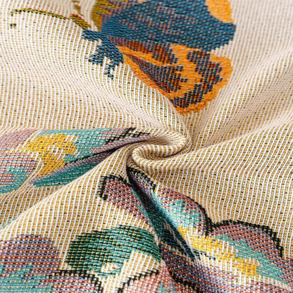 Housse de canapé en chenille à motif de feuilles et de fleurs vertes - image 8