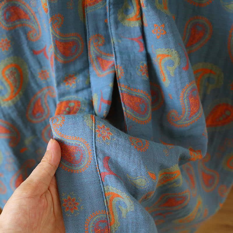 Peignoir kimono japonais en gaze de coton à motif cachemire - image 5