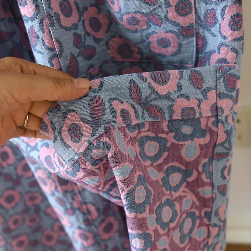 Peignoir kimono japonais en coton Bégonia - image 12