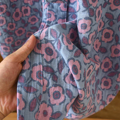 Peignoir kimono japonais en coton Bégonia - image 10