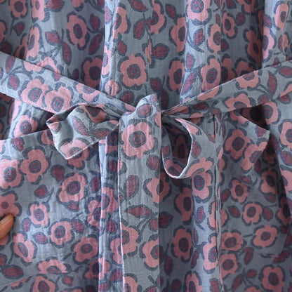 Peignoir kimono japonais en coton Bégonia - image 7