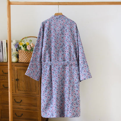 Peignoir kimono japonais en coton Bégonia - image 5