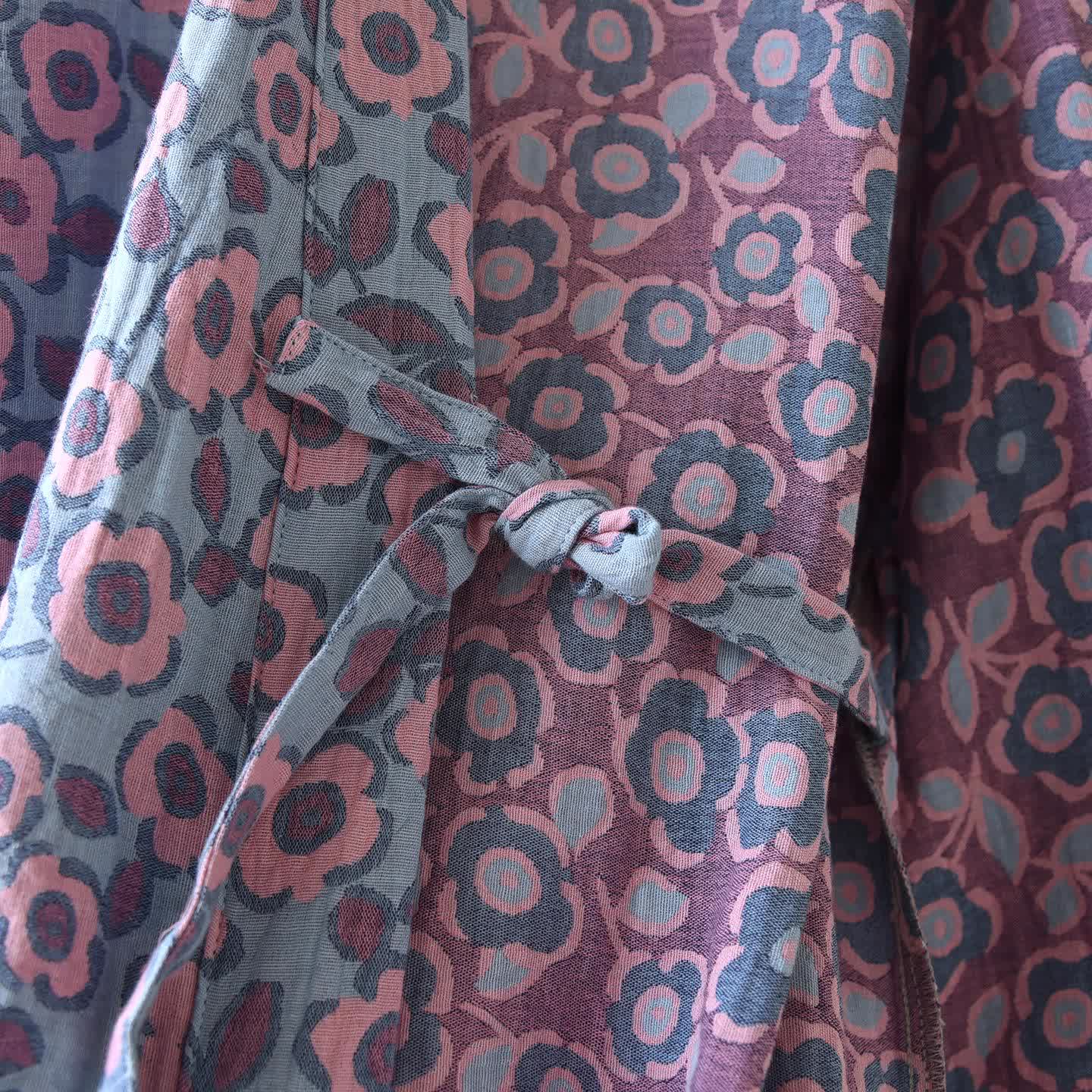 Peignoir kimono japonais en coton Bégonia - image 11
