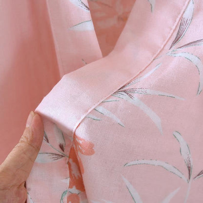 Peignoir kimono japonais en coton à motif fleur de pêcher - image 7