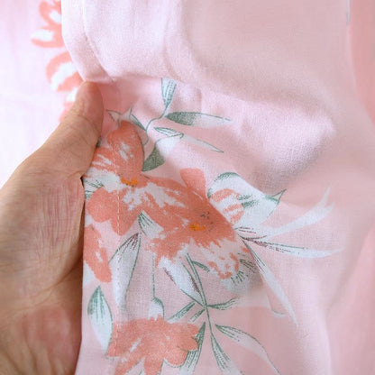 Peignoir kimono japonais en coton à motif fleur de pêcher - image 9