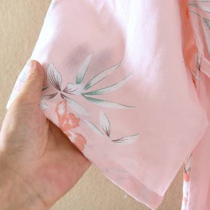 Peignoir kimono japonais en coton à motif fleur de pêcher - image 12