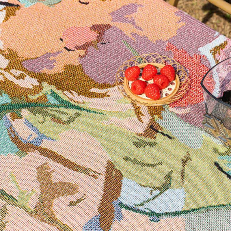 Jeté en gaze de coton avec un motif floral pittoresque - image 4