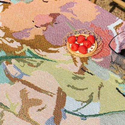 Jeté en gaze de coton avec un motif floral pittoresque - image 4