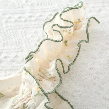 Pyjama caraco en coton à volants motif lapin rustique - image 5