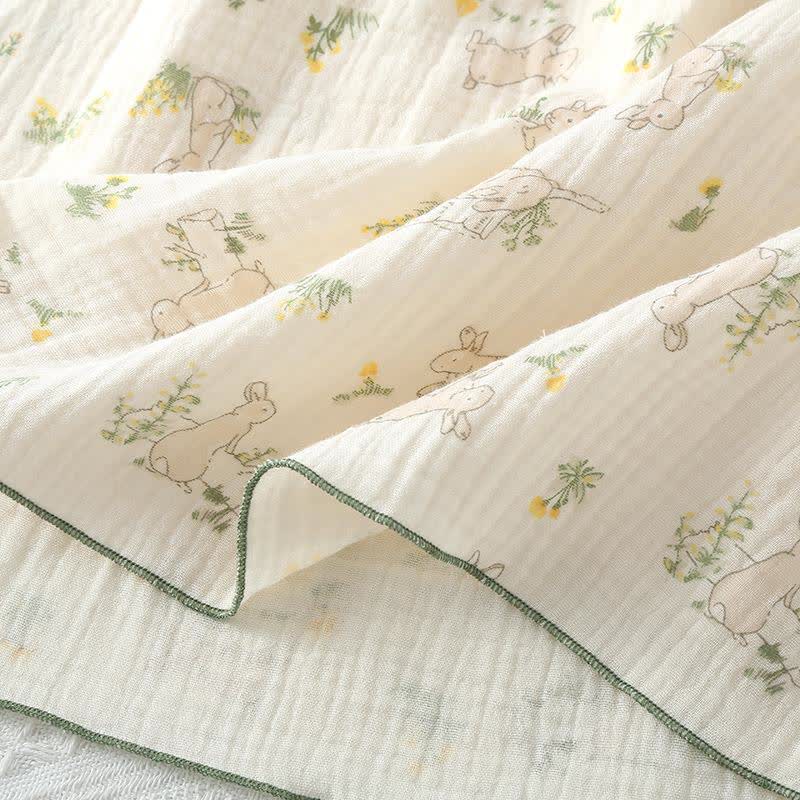 Pyjama caraco en coton à volants motif lapin rustique - image 8