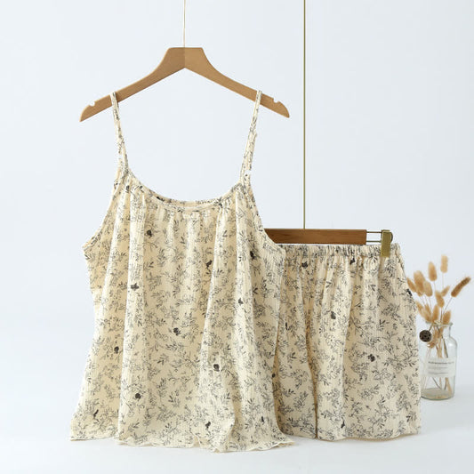 Pyjama camisole en gaze de coton à imprimé floral lapin - XL - image 1