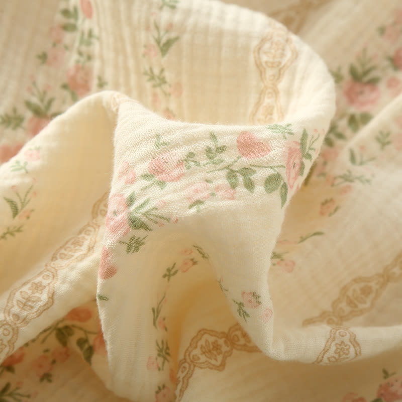 Pyjama camisole en gaze de coton à imprimé floral et rayé - image 9
