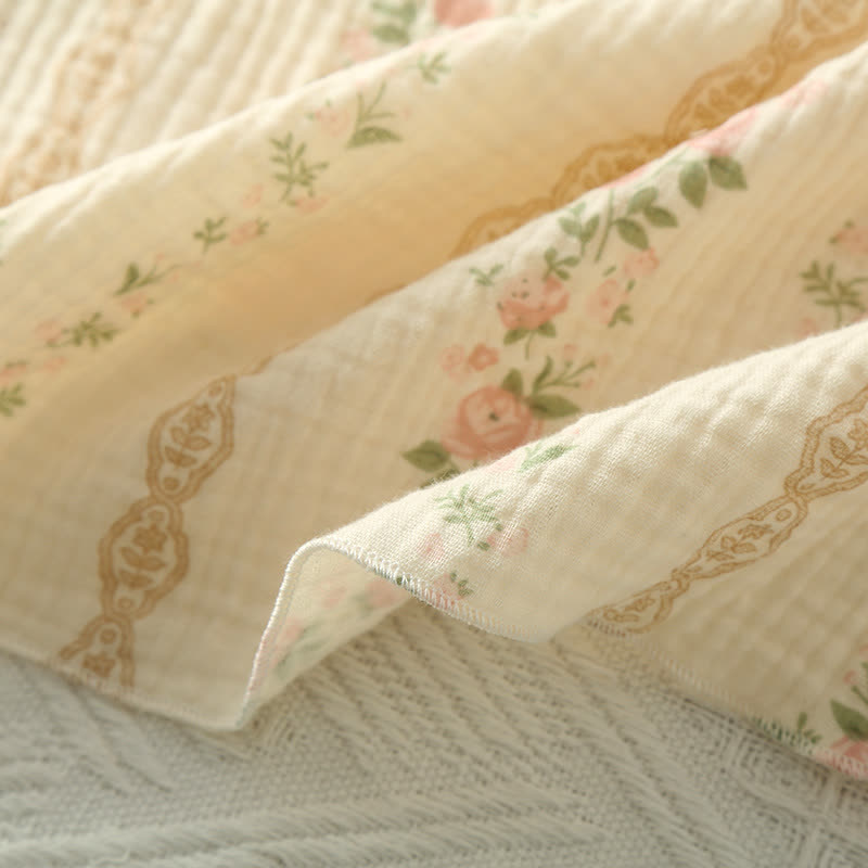 Pyjama camisole en gaze de coton à imprimé floral et rayé - image 8
