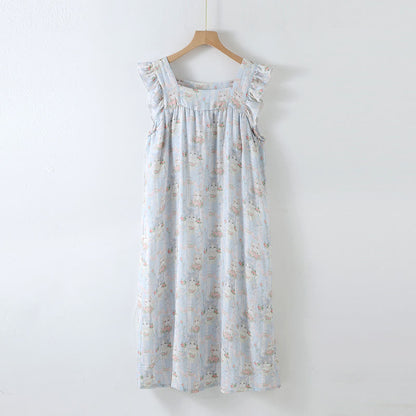 Pyjama sans manches rembourré avec volants et imprimé chat - chemise de nuit - XL - image 3