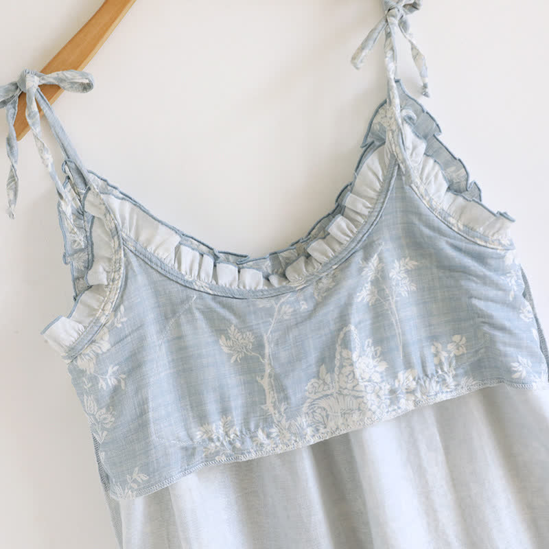 Chemise de nuit caraco en coton rembourré avec nœud rose - image 6