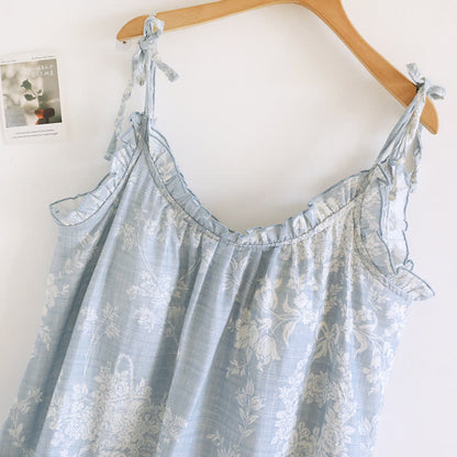 Chemise de nuit caraco en coton rembourré avec nœud rose - image 4