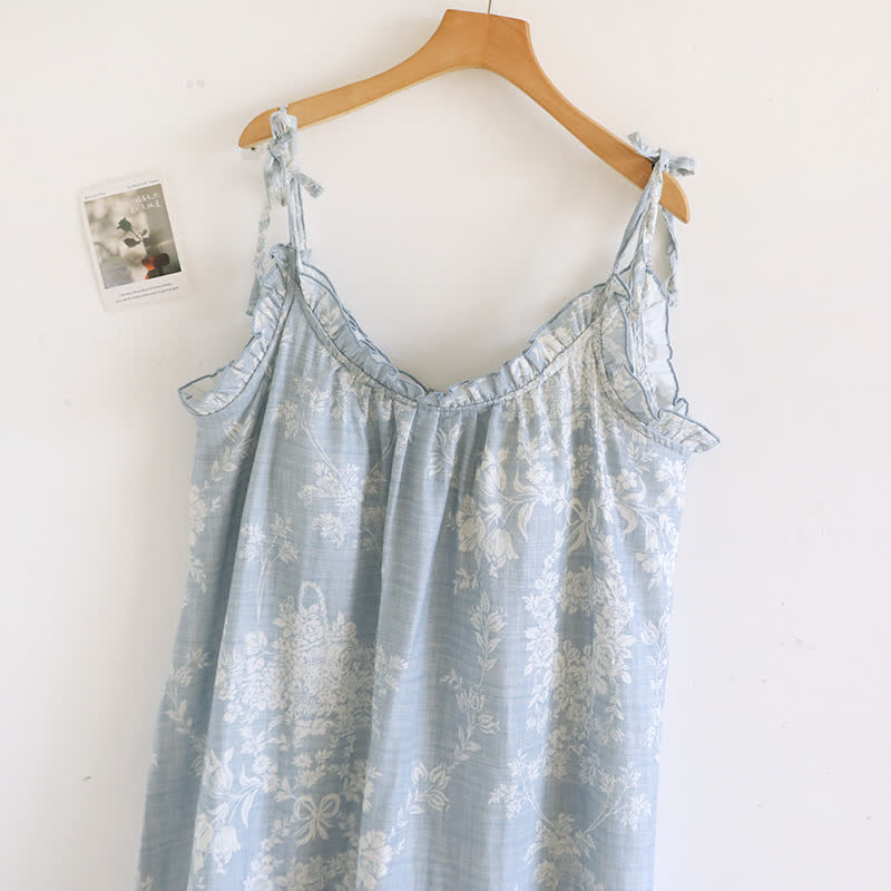 Chemise de nuit caraco en coton rembourré avec nœud rose - image 3