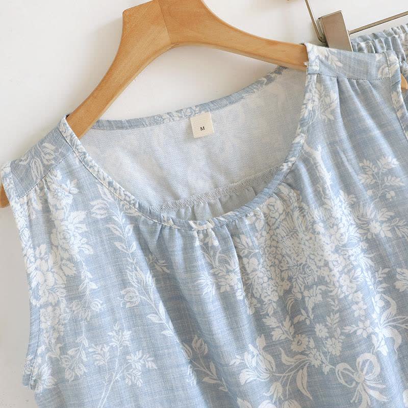 Ensemble pyjama débardeur en coton avec nœud rose - image 6