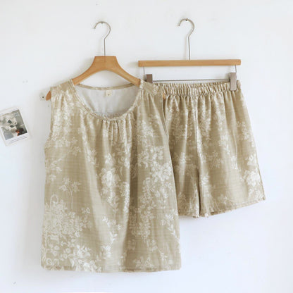 Ensemble pyjama débardeur en coton avec nœud rose - Kaki - XL - image 15
