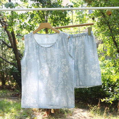 Ensemble pyjama débardeur en coton avec nœud rose - image 5