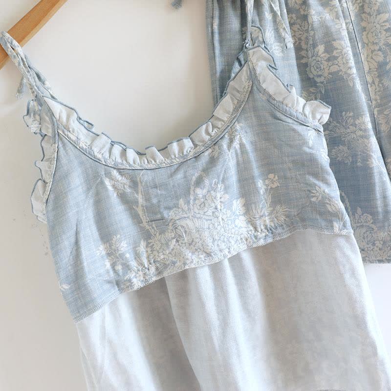 Pyjama camisole en coton rembourré avec nœud rose - image 8