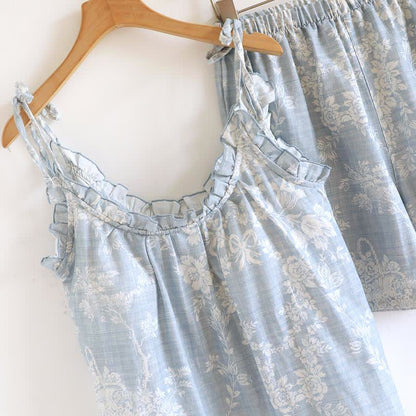 Pyjama camisole en coton rembourré avec nœud rose - image 7