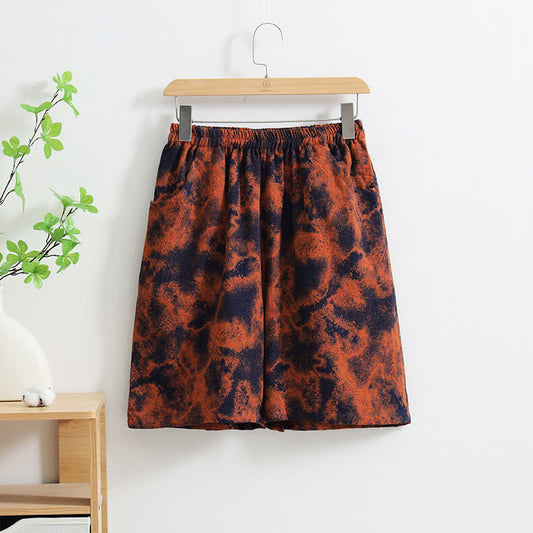 Short de pyjama en coton et lin style jacquard artistique - XL - image 1