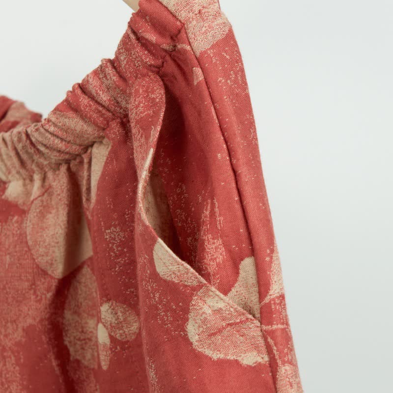 Short de pyjama en coton jacquard à motif hibiscus - image 3