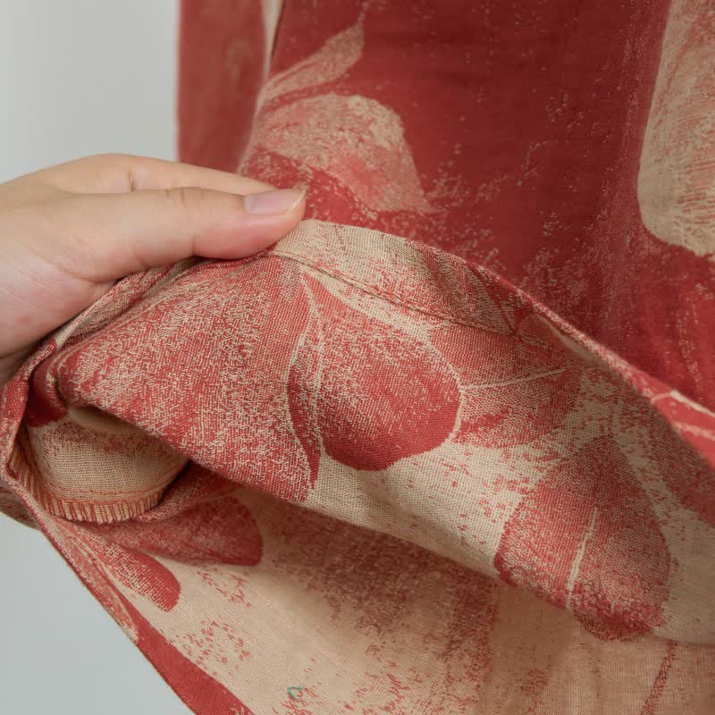 Short de pyjama en coton jacquard à motif hibiscus - image 2