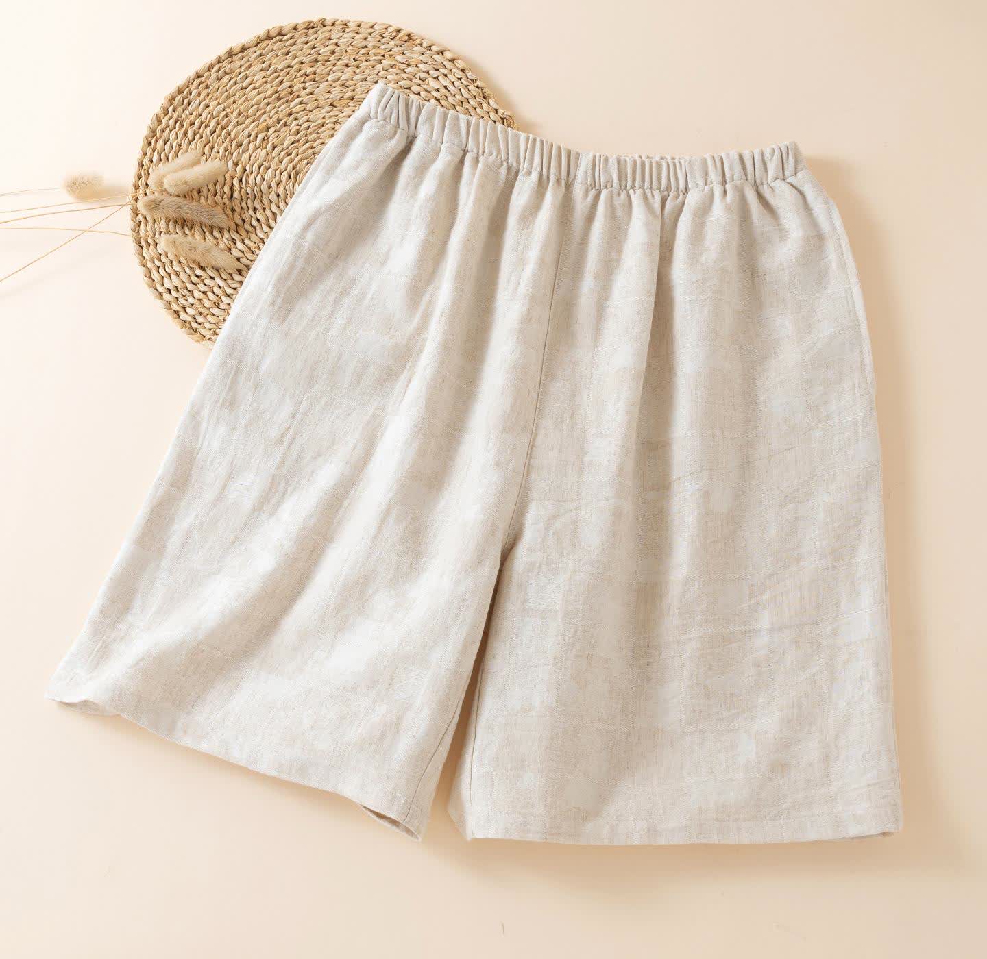 Short de pyjama assorti en coton et lin pour couple - Hommes - XXL - image 10