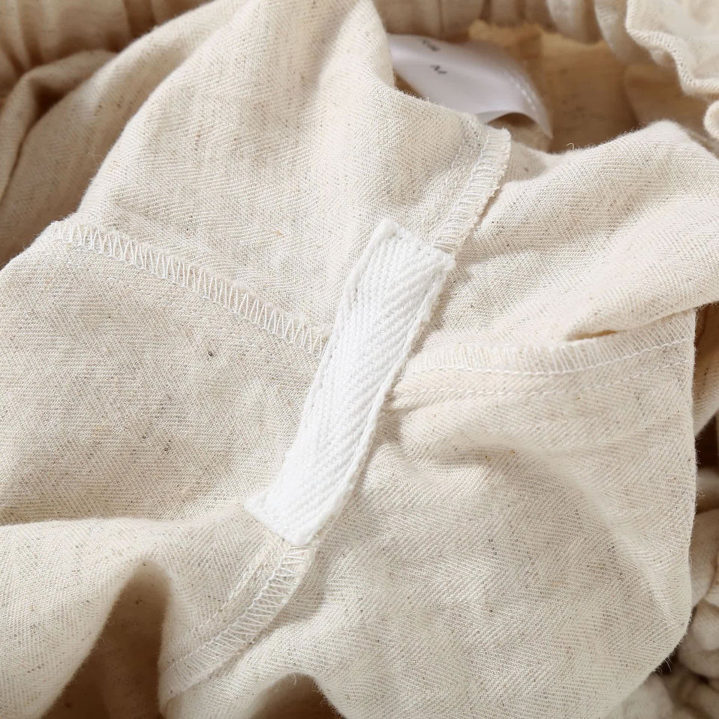 Short de pyjama en coton et lin naturel - image 7