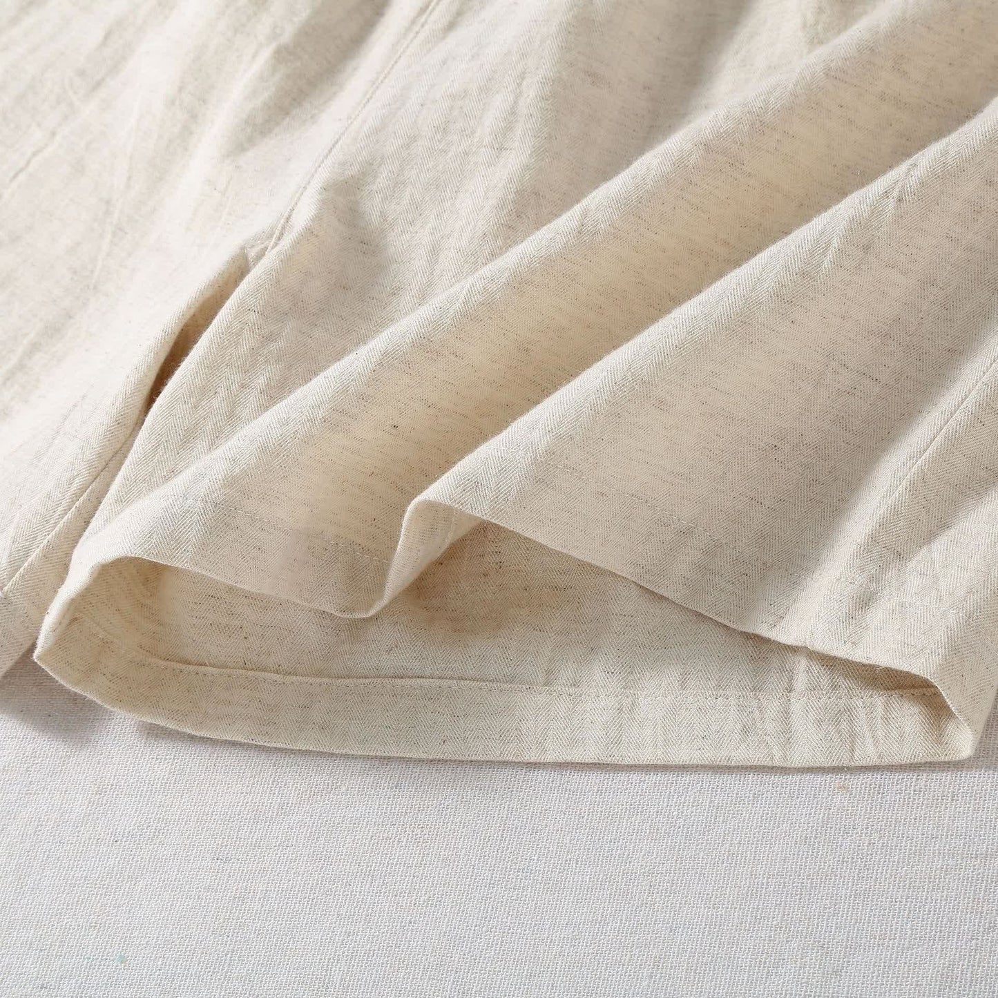 Short de pyjama en coton et lin naturel - image 8