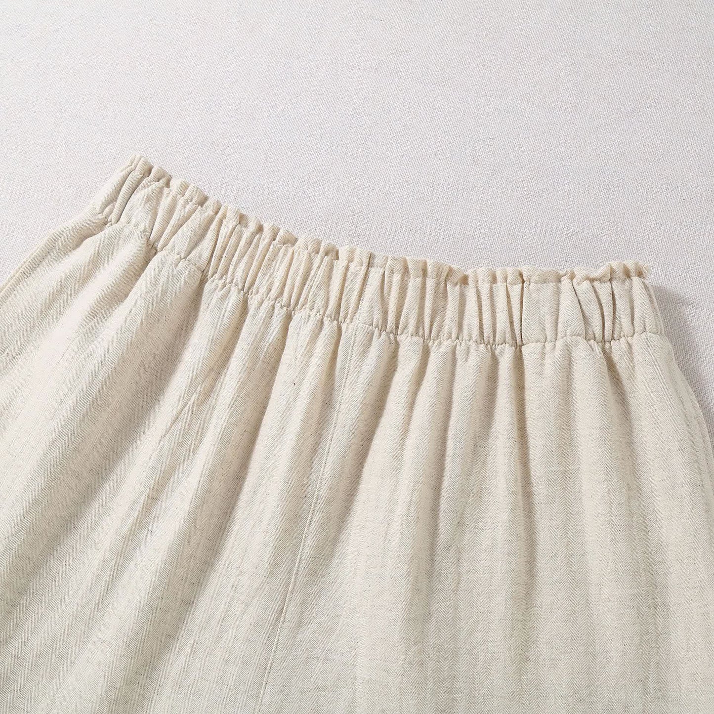 Short de pyjama en coton et lin naturel - image 5