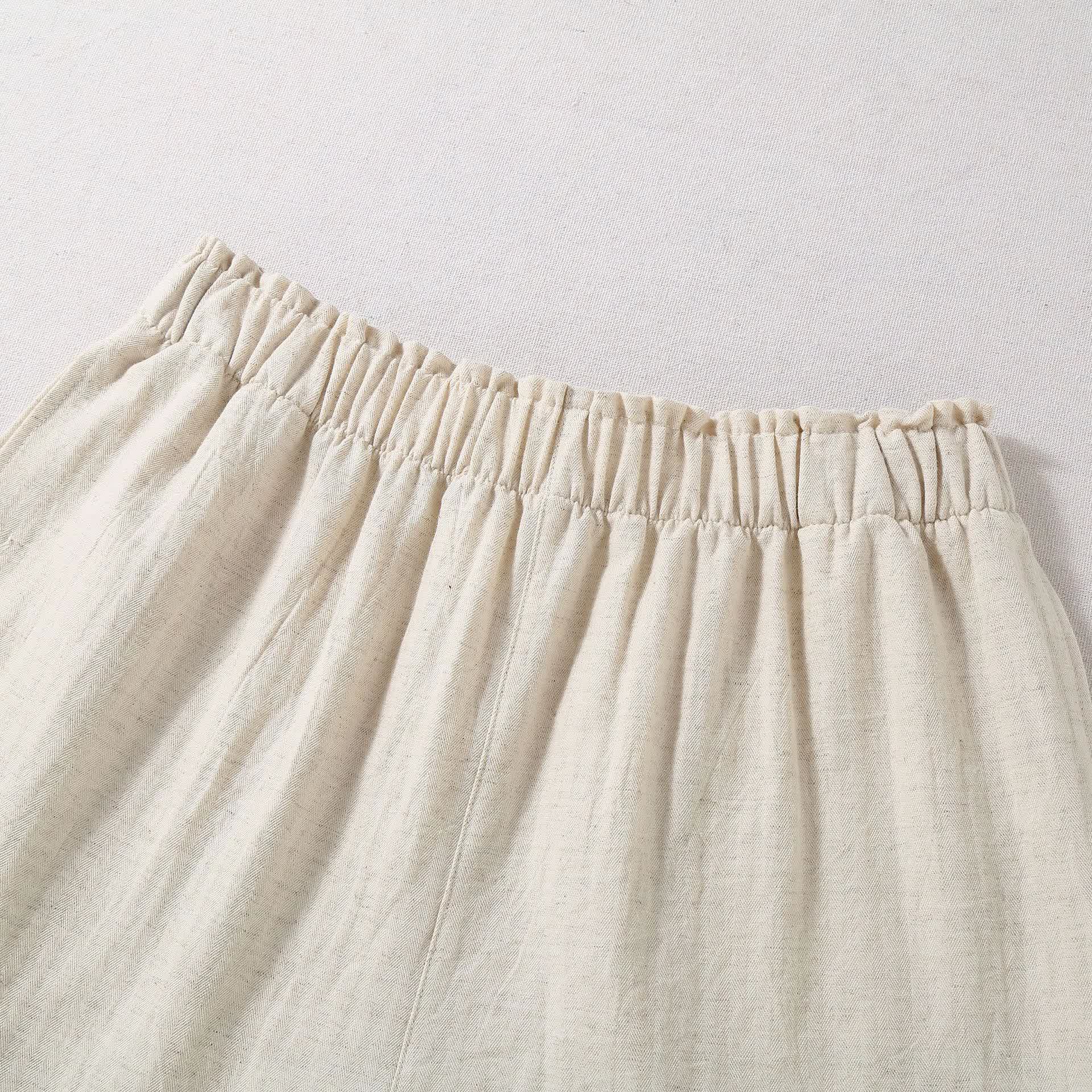 Short de pyjama en coton et lin naturel - image 5