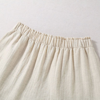 Short de pyjama en coton et lin naturel - image 5