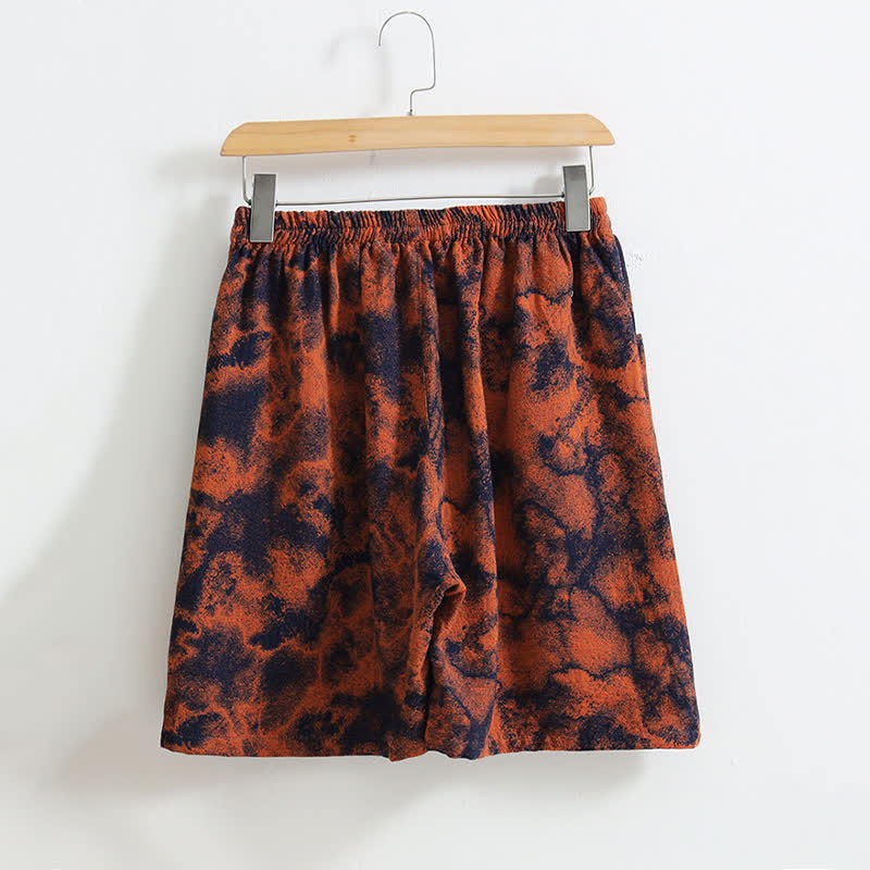 Short de pyjama en coton et lin style jacquard artistique - image 2