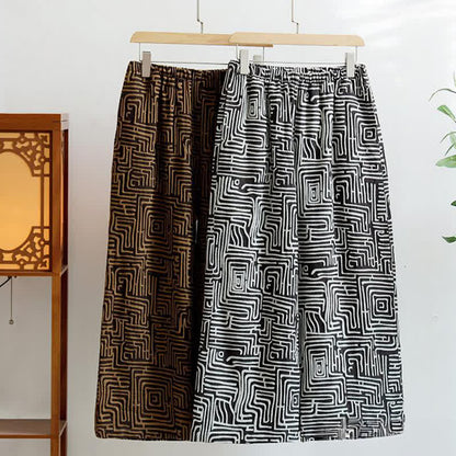 Pantalon de détente en jacquard à imprimé clé grecque - image 1