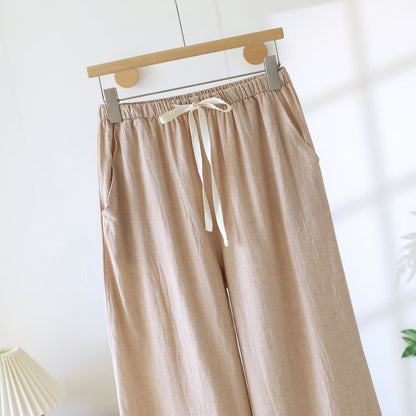 Pantalon de détente assorti en coton et lin pour couple - image 6