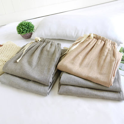 Pantalon de détente assorti en coton et lin pour couple - image 2