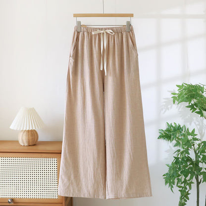 Pantalon de détente assorti en coton et lin pour couple - Vin pétillant - Femmes - XXL - image 4
