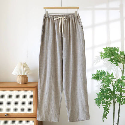 Pantalon de détente assorti en coton et lin pour couple - Café léger - Hommes - XXL - image 16