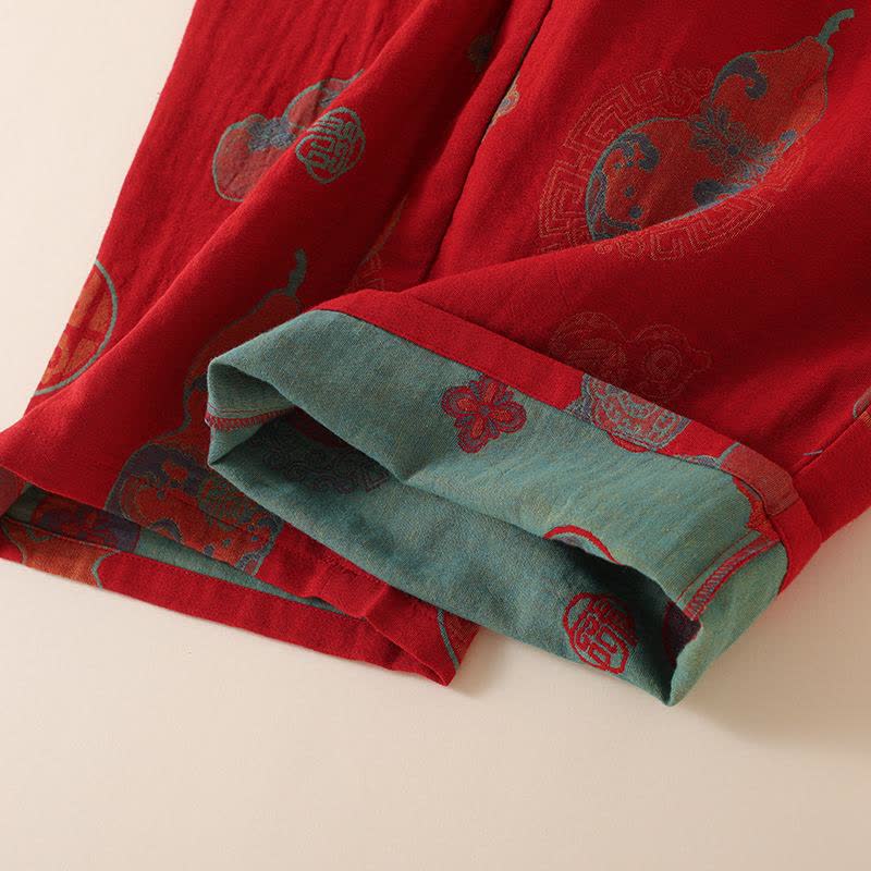 Vêtements de nuit en coton de style oriental avec motif citrouille et kaki - image 10