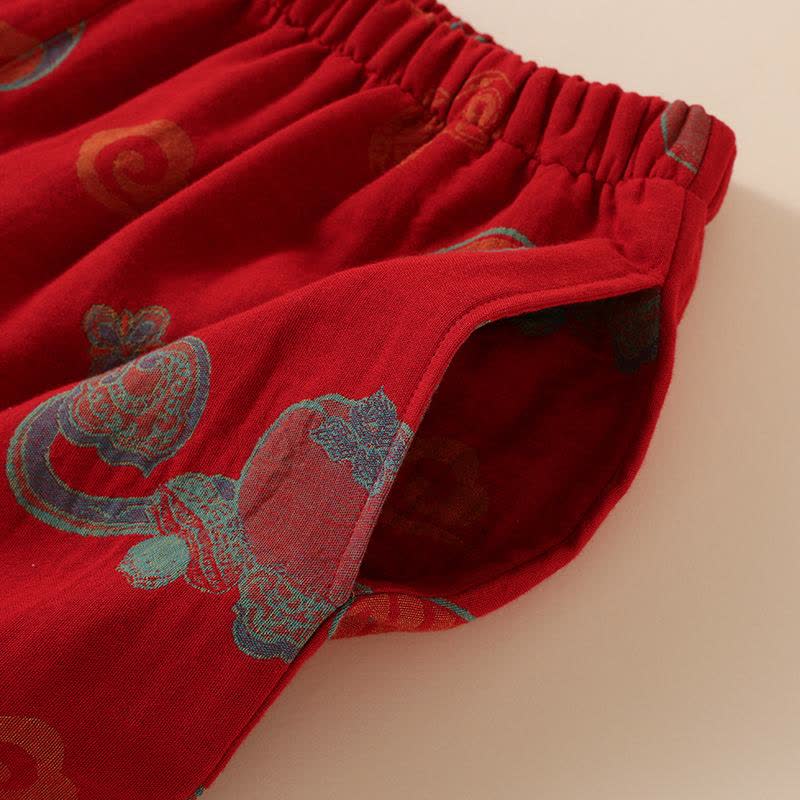 Vêtements de nuit en coton de style oriental avec motif citrouille et kaki - image 9
