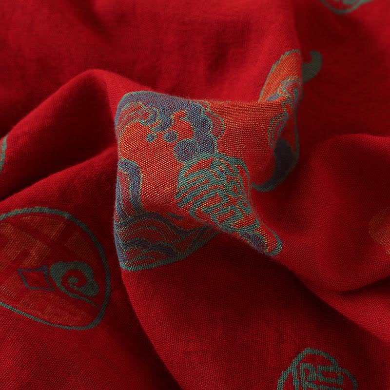 Vêtements de nuit en coton de style oriental avec motif citrouille et kaki - image 12